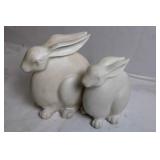 Pair of Vintage Ceramic Rabbit Figurines
