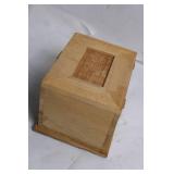 Wooden Box with Assorted Metal Items including Watches and Keychains