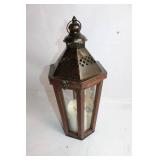 Rustic Metal Lantern with Candle Holder
