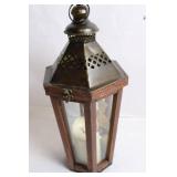 Rustic Metal Lantern with Candle Holder