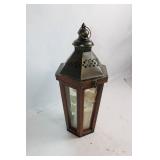 Rustic Metal Lantern with Candle Holder