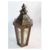 Rustic Metal Lantern with Candle Holder