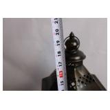 Rustic Metal Lantern with Candle Holder