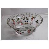 Decorative Glass Bowl with Floral Design