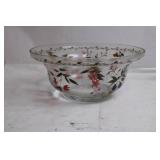 Decorative Glass Bowl with Floral Design