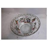 Decorative Glass Bowl with Floral Design