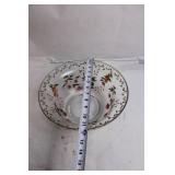 Decorative Glass Bowl with Floral Design