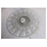 Vintage Etched Glass Serving Platter with Floral Design