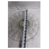 Vintage Etched Glass Serving Platter with Floral Design
