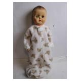 Vintage Baby Doll in Teddy Bear Pajamas