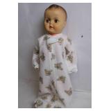 Vintage Baby Doll in Teddy Bear Pajamas