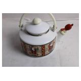 Vintage Ceramic Teapot with Santa Claus Holiday Design