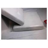 White Foldable Storage Ottoman with Cushion