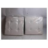 White Foldable Storage Ottoman with Cushion