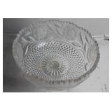 Ornate Cut Glass Crystal Pedestal Bowl