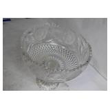 Ornate Cut Glass Crystal Pedestal Bowl