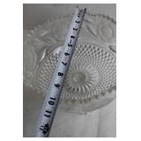 Ornate Cut Glass Crystal Pedestal Bowl