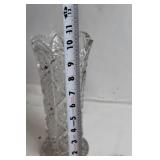 Vintage Embossed Glass Vase with Floral Motif