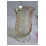 Elegant Glass Vase and Bowl with Pink Gradient