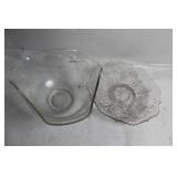 Crystal Punch Bowl with Intricate Glass Plate Set