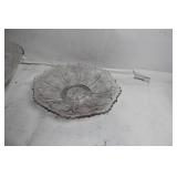 Crystal Punch Bowl with Intricate Glass Plate Set