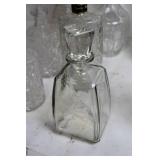 Collection of 9 Vintage Glass Decanters and Bottles