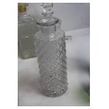 Collection of 9 Vintage Glass Decanters and Bottles