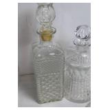 Collection of 9 Vintage Glass Decanters and Bottles