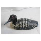 Handcrafted 1994 W. Rice Loon Wooden Decoy - Minnesota State Bird
