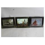 Set of 3 Framed Lighthouse Paintings