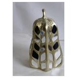 Decorative Gold Tone Metal Lantern with Cut-Out Design