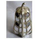 Decorative Gold Tone Metal Lantern with Cut-Out Design