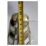 Decorative Gold Tone Metal Lantern with Cut-Out Design