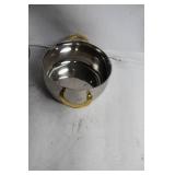 Set of Stainless Steel Buffet Servers and Wicker Hanging Basket