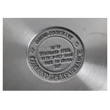 Set of Stainless Steel Buffet Servers and Wicker Hanging Basket