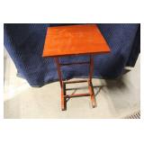 Folding Wooden TV Tray Table with Mahogany Finish