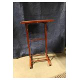 Folding Wooden TV Tray Table with Mahogany Finish