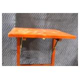 Folding Wooden TV Tray Table with Mahogany Finish