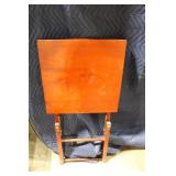 Folding Wooden TV Tray Table with Mahogany Finish