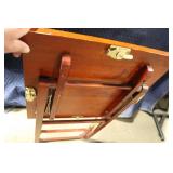 Folding Wooden TV Tray Table with Mahogany Finish