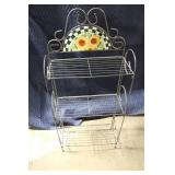 Decorative Metal Shelving Unit with Sunflower Design