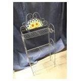 Decorative Metal Shelving Unit with Sunflower Design