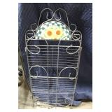 Decorative Metal Shelving Unit with Sunflower Design