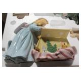 8pc Glazed Porcelain Christmas Scene Set