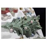8pc Glazed Porcelain Christmas Scene Set
