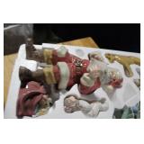 8pc Glazed Porcelain Christmas Scene Set