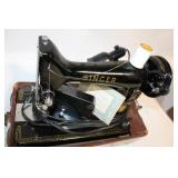 Vintage Singer Sewing Machine with Embossed Case