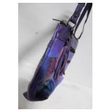 Anuschka Handpainted Leather Crossbody Bag with Floral and Peacock Design