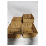Set of 6 Rustic Wicker Storage Baskets