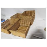 Set of 6 Rustic Wicker Storage Baskets